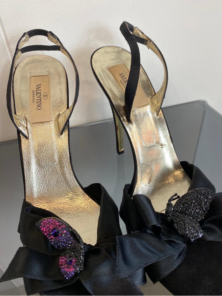 Valentino Garavani Sandale mit Absatz Strass-Schmetterling im