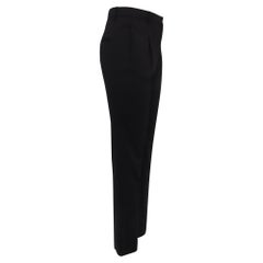 Valentino Garavani High-Rise Slim-Fit Trousers in Black Wool
