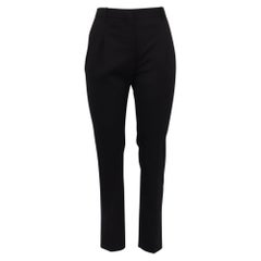 Valentino Garavani High-Rise Slim-Fit Trousers in Black Wool