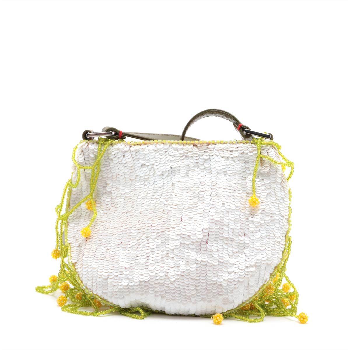 Beige Valentino Garavani Hobo Piccola Sequins Beaded Shoulder Bag For Sale