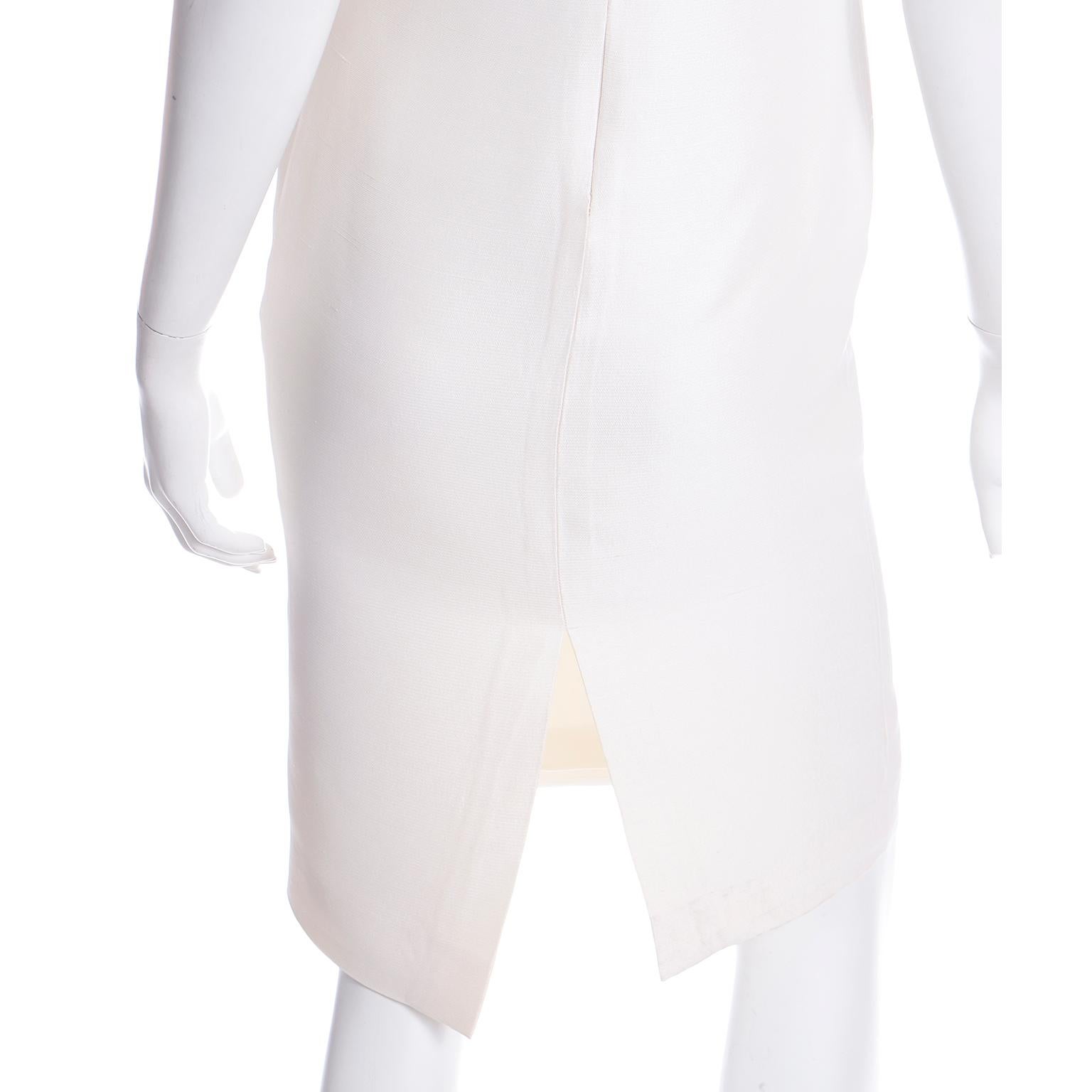Valentino Garavani Ivory Silk Crepe Evening Dress With Drape & Pleated Sleeves For Sale 6