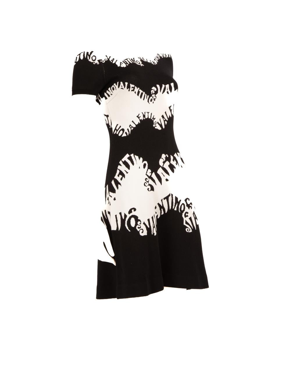 CONDITION is Very good. Minimal wear to the dress is evident, there are marks on the front of the dress of this used Valentino Garavani designer resale item.
 
 
 
 Details
 
 
 Multicolour- black and white
 
 Viscose
 
 Dress
 
 Logo knitted