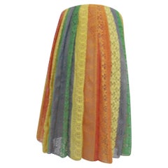 Valentino Garavani Lace Mini Skirt in Multicolor Cotton