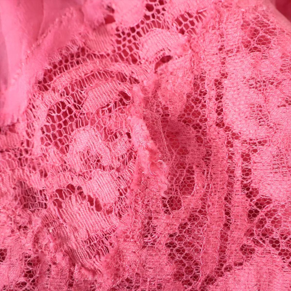 Valentino Garavani Lace See-through Longsleeve Blouse Pink For Sale 9