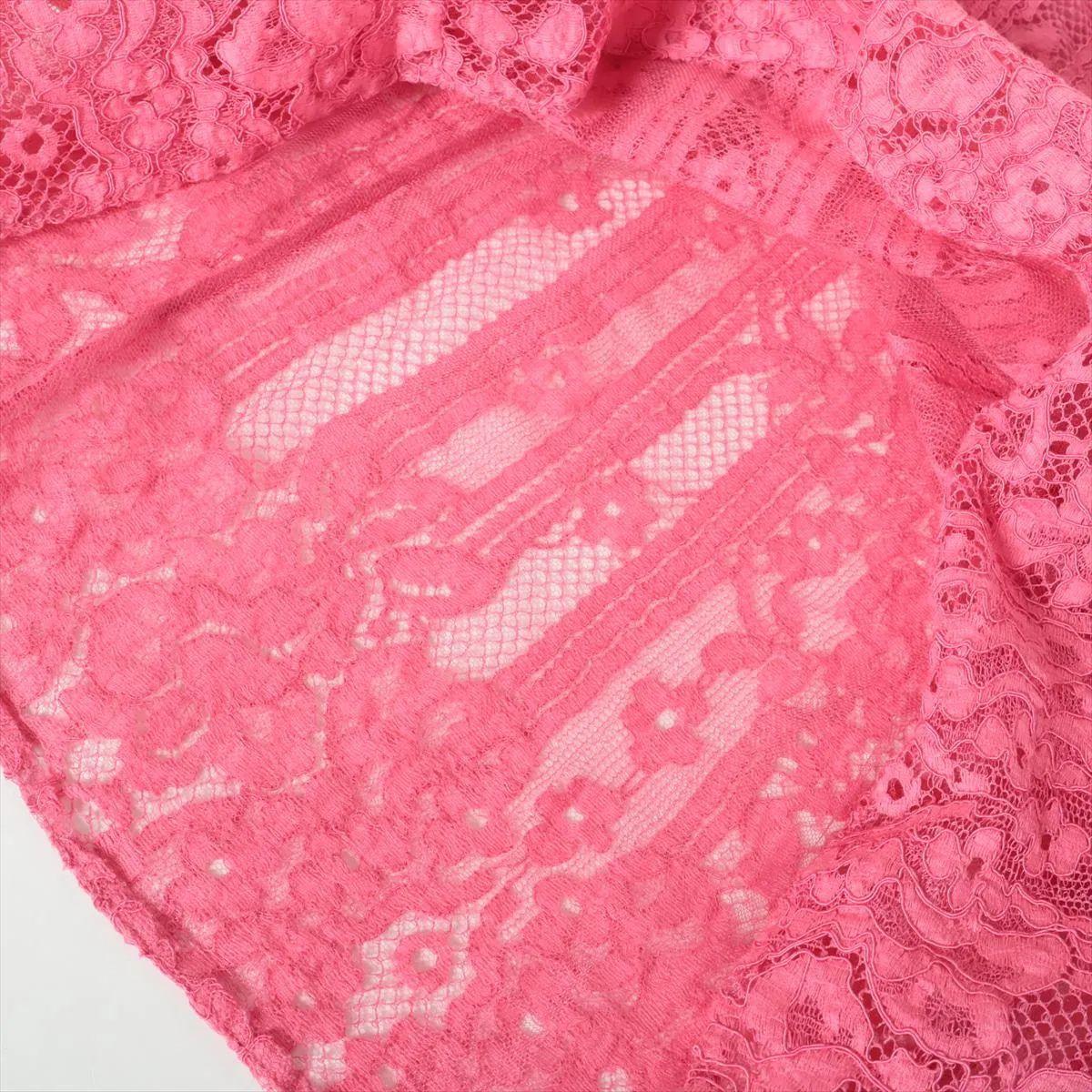 Valentino Garavani Lace See-through Longsleeve Blouse Pink For Sale 2
