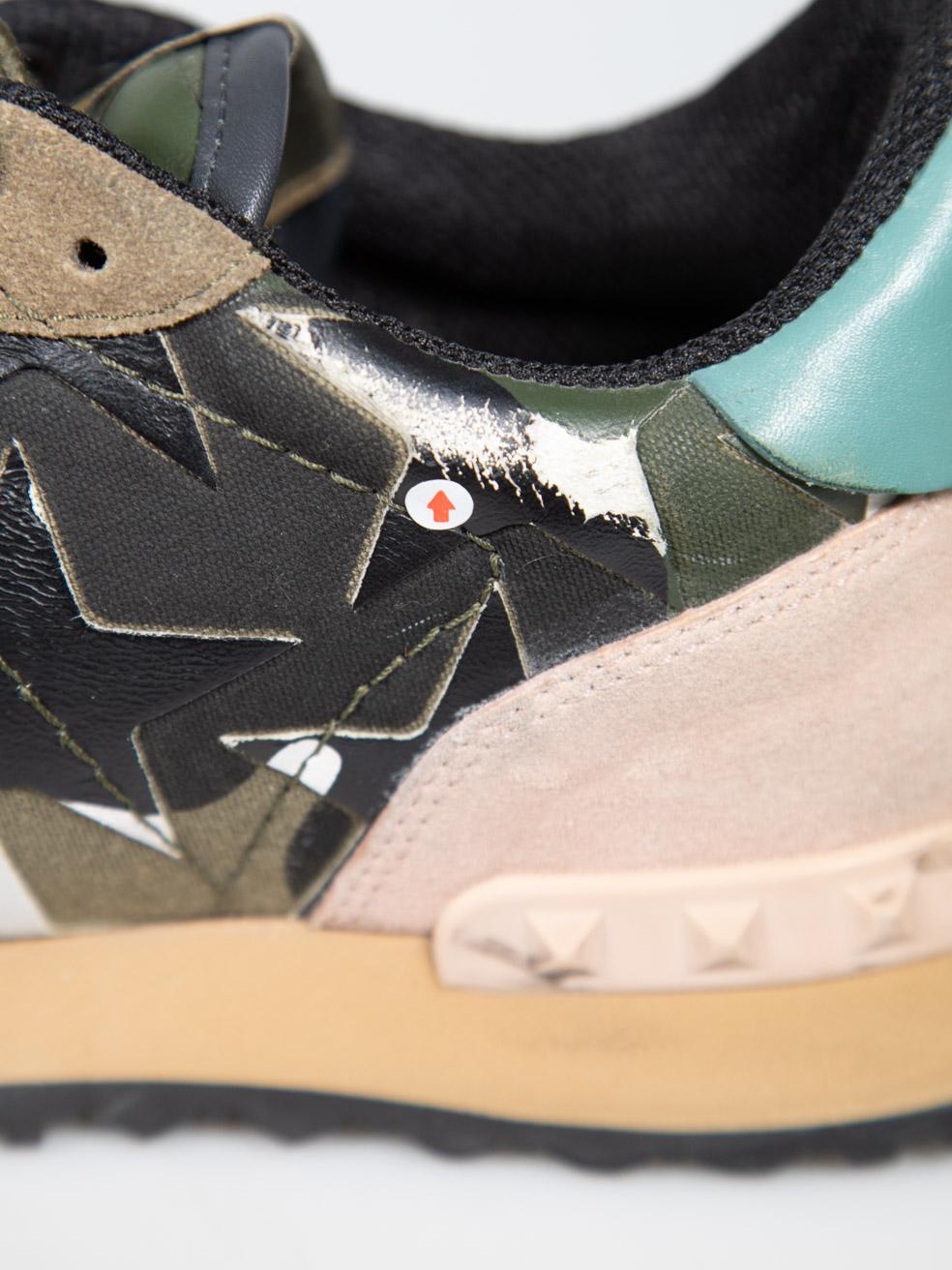Valentino Garavani Leder Camouflage Rockrunner Turnschuhe Größe IT 40 im Angebot 4