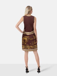 Valentino Garavani Leopard Print ärmelloses knielanges Kleid Größe S