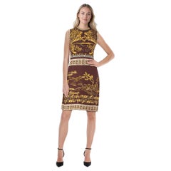 Valentino Garavani Leopard Print Sleeveless Knee Length Dress Size S