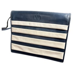 Valentino Garavani Les Sacs 1970s "Marina" Gestreifte Leder-Umhängetasche