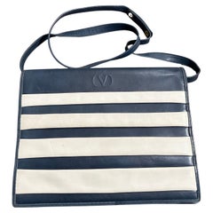 Valentino Garavani Les Sacs 1970s "Marina" Borsa a tracolla in pelle a righe