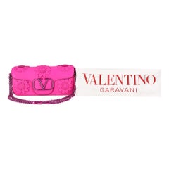 Valentino Garavani Loco Flower Appliqué Leather Shoulder Bag