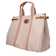Valentino Garavani Logo Canvas Tote Bag — Beige