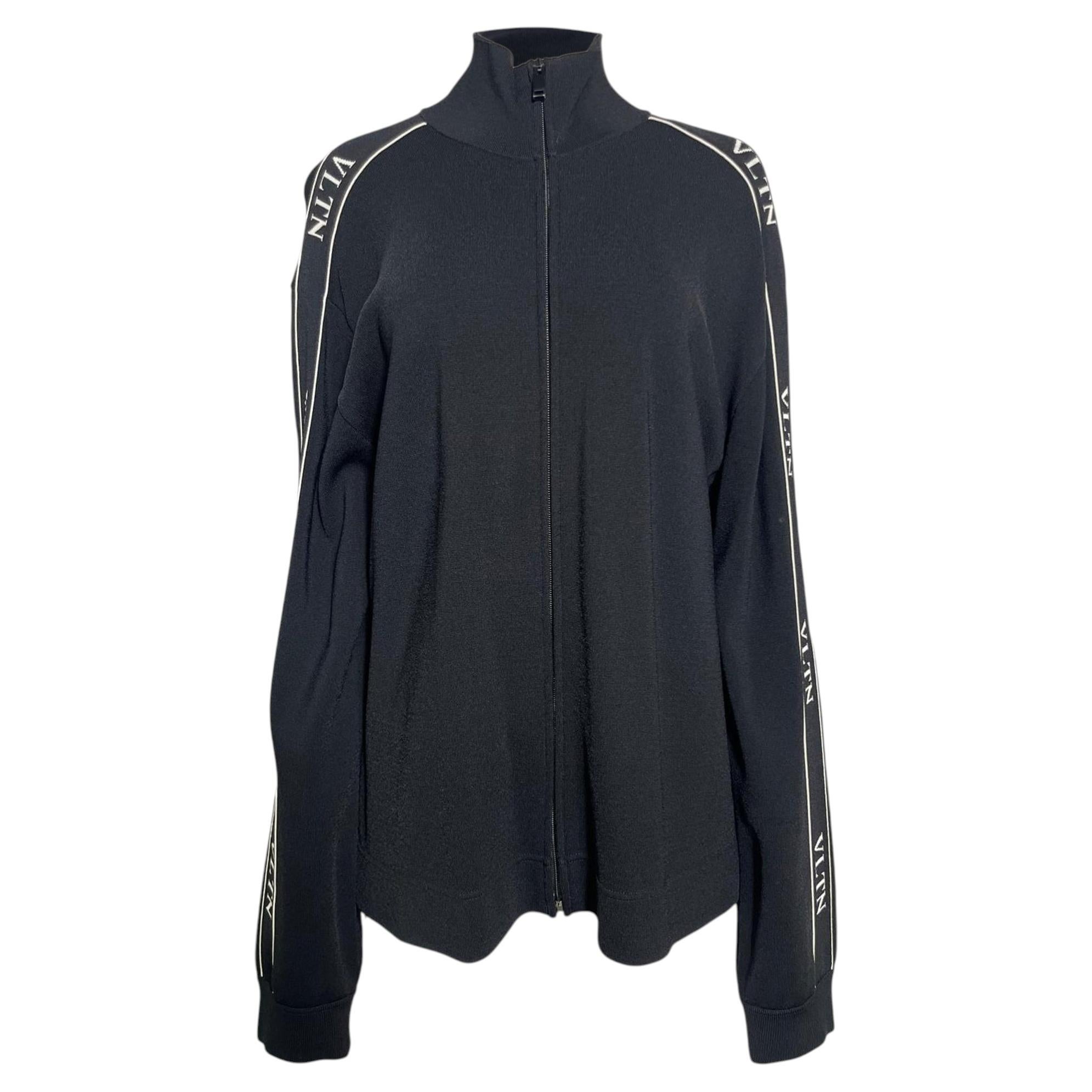Valentino Garavani Trainingsjacke mit Logo-Band aus schwarzer Viskose
