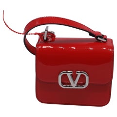 Valentino Garavani Micro VSling Shoulder Bag in Red Patent Leather