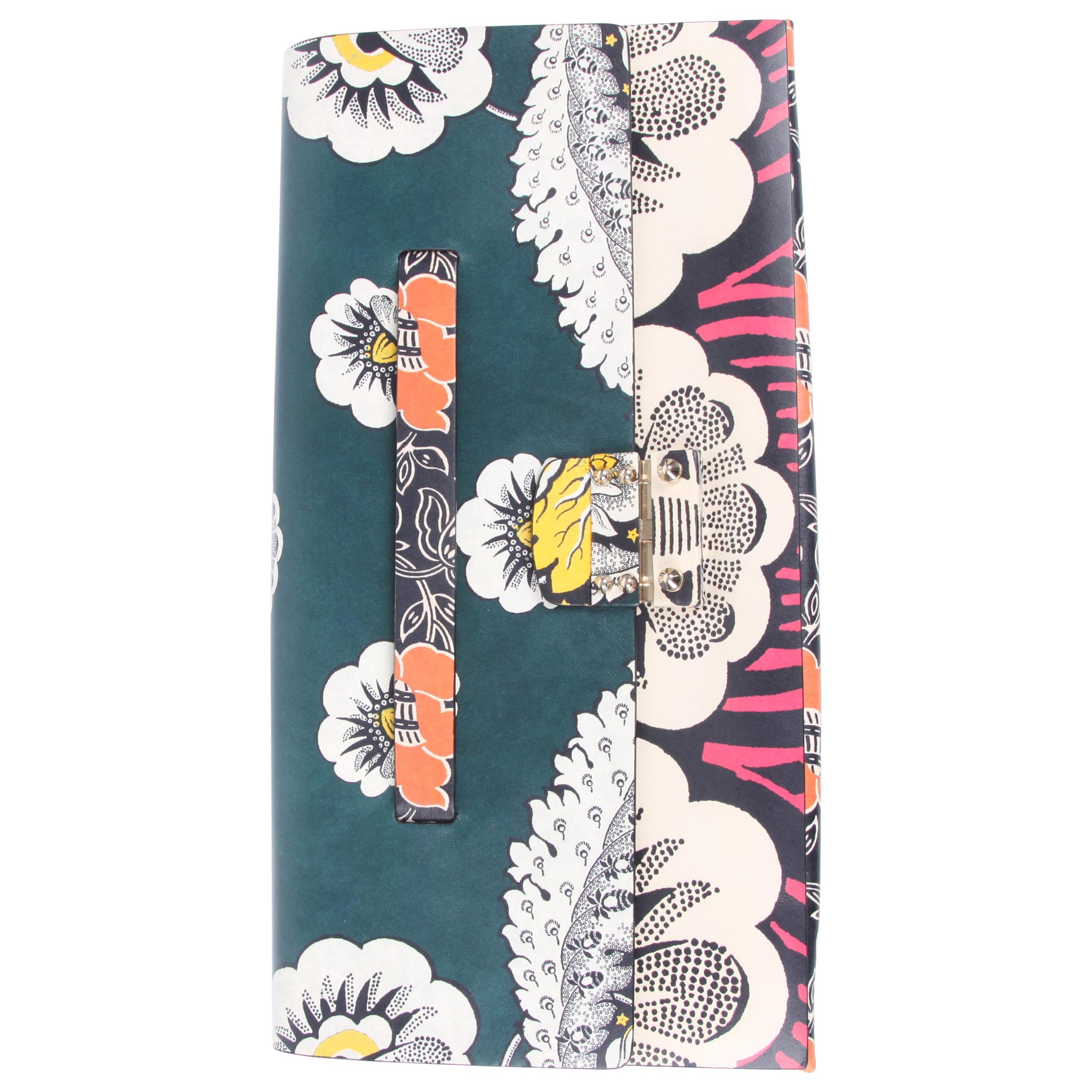   Valentino Garavani Mime Floral-Print Clutch Bag - green/orange/white/pink/blac