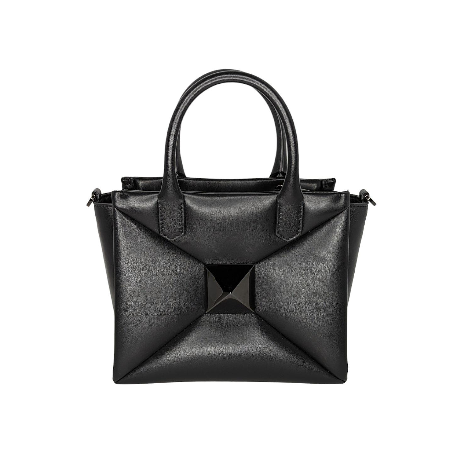 Valentino Garavani Nappa Small One Stud Handbag Black In Excellent Condition In Scottsdale, AZ
