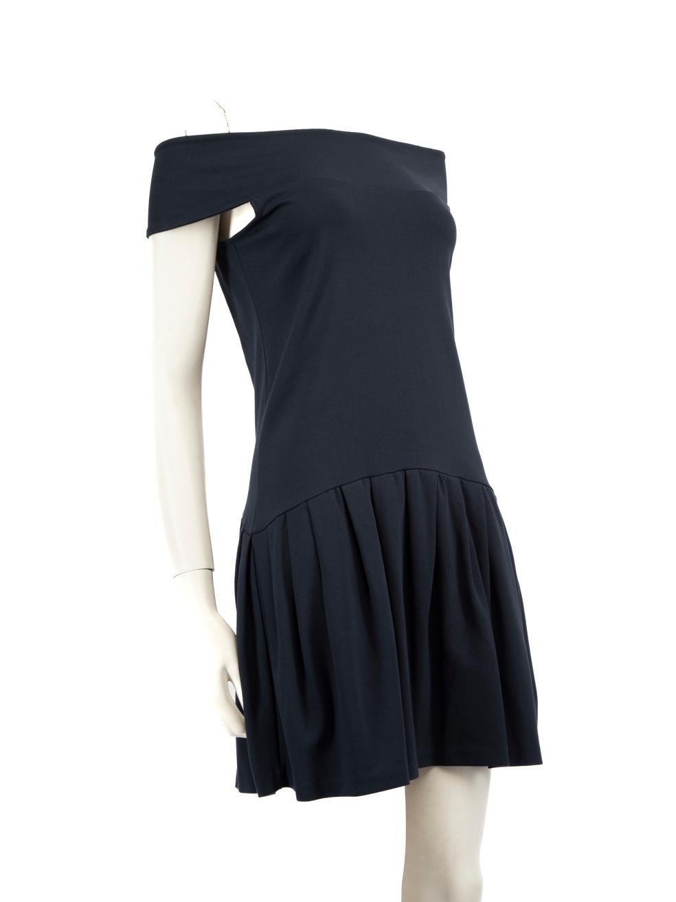 CONDITION is Never worn, with tags. No visible wear to the dress is evident. However, due to poor storage, there is a small mark on the front of the dress on this new Valentino Garavani designer resale item.
 Details
 Navy
 Viscose
 Dress
 Mini

