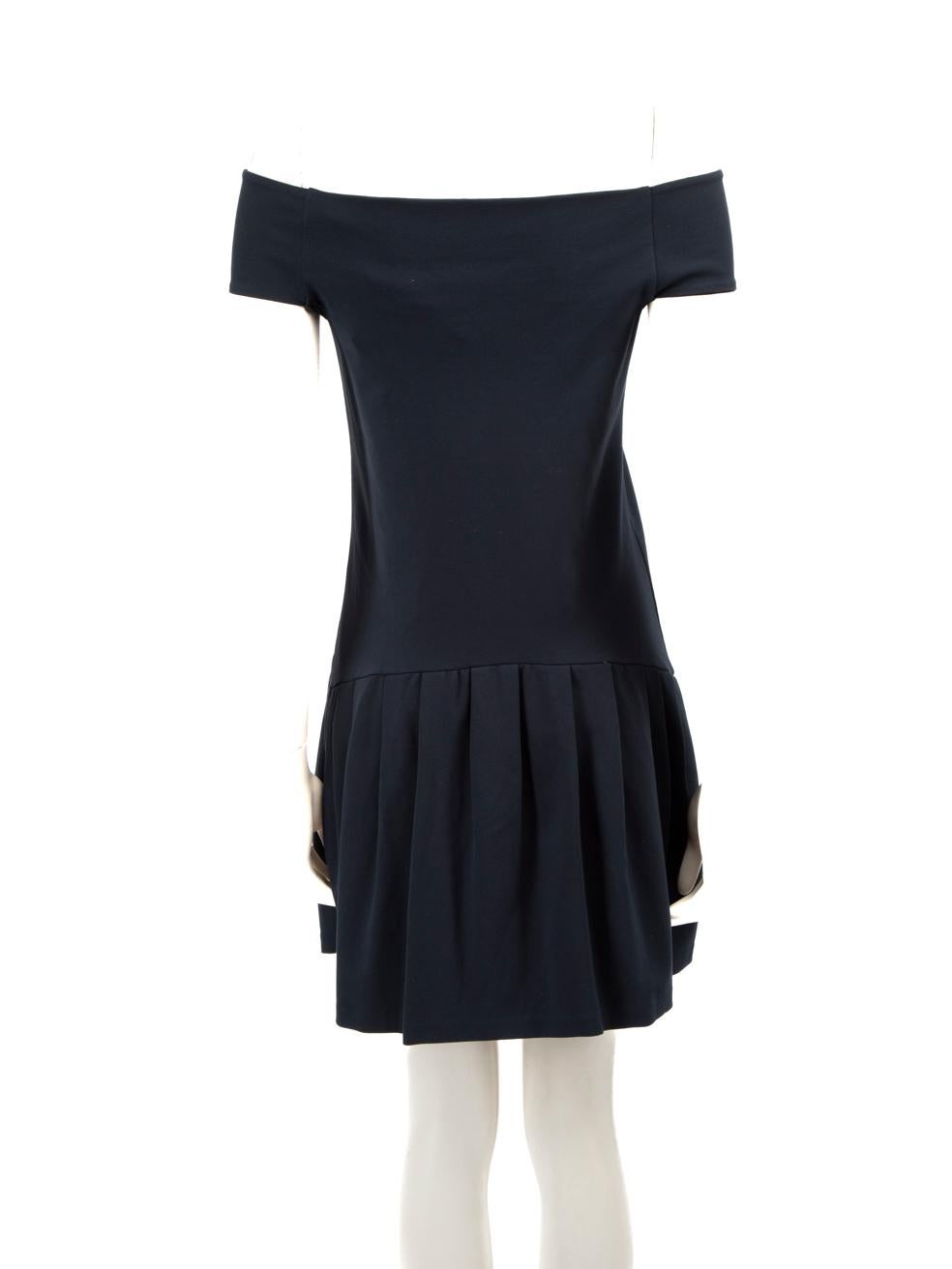 Black Valentino Garavani Navy Off Shoulder Mini Dress Size M