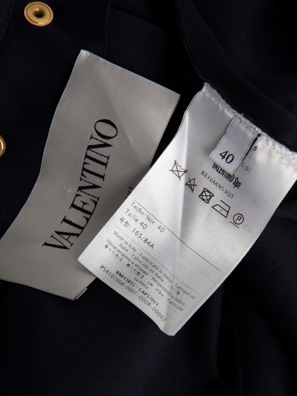 Valentino Garavani Navy VLTN Hooded Zip Up Dress Size S In Good Condition For Sale In London, GB