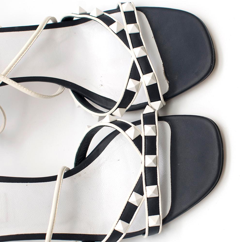 Women's Valentino Garavani Navy & White Free Rockstud Sandals	SIZE 39