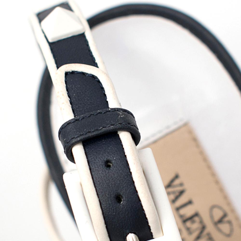 Valentino Garavani Navy & White Free Rockstud Sandals	SIZE 39 1