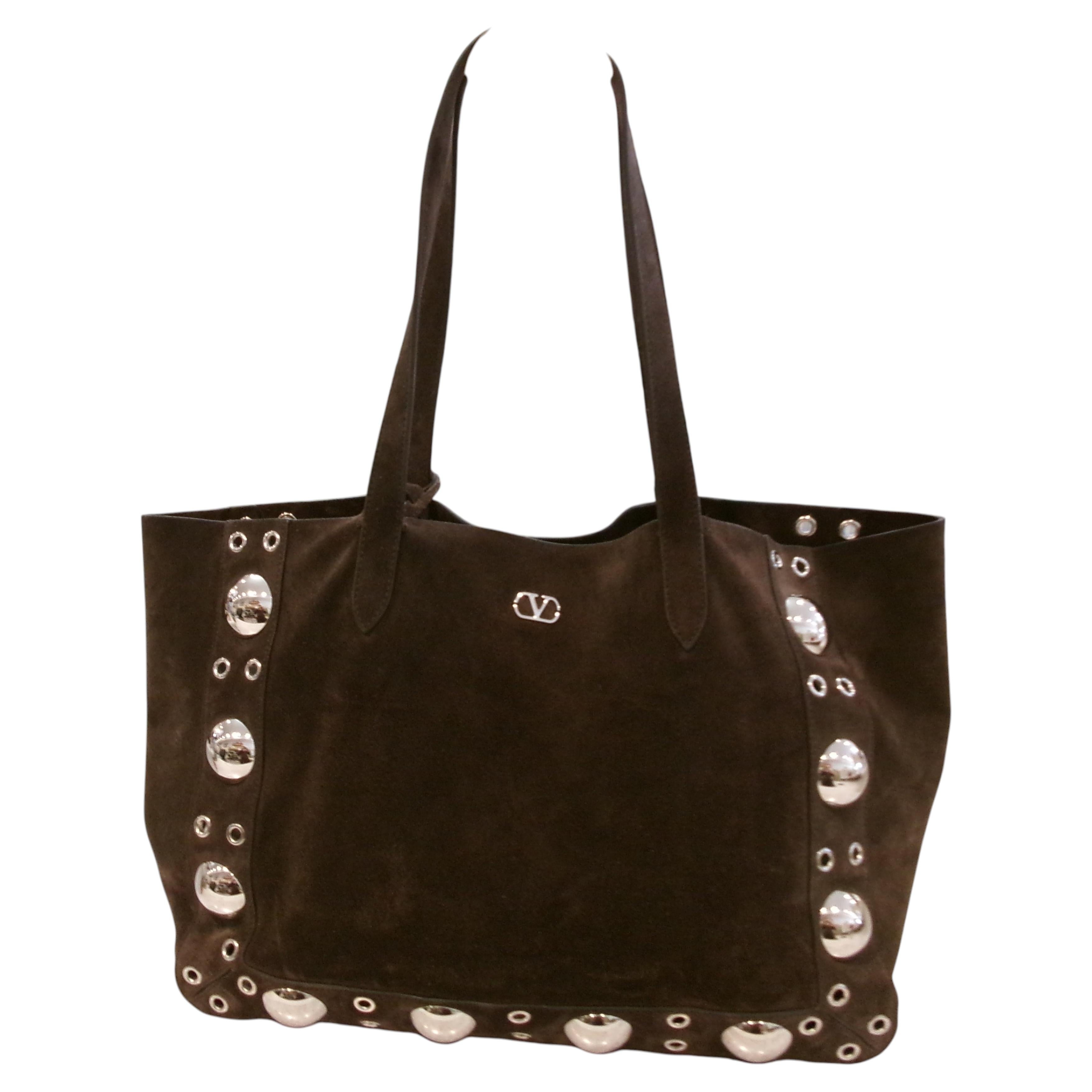 Valentino Garavani Nellcote Tote – braune Wildledertasche – &New