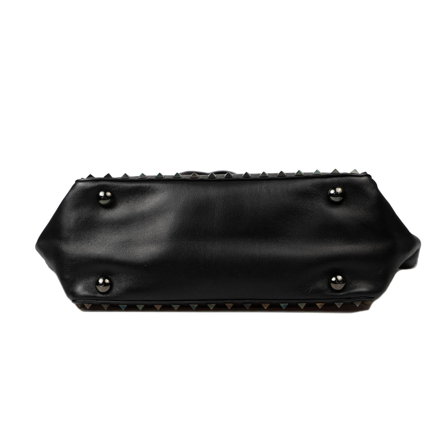 Valentino Garavani Noir Rockstud Small Bag For Sale 6