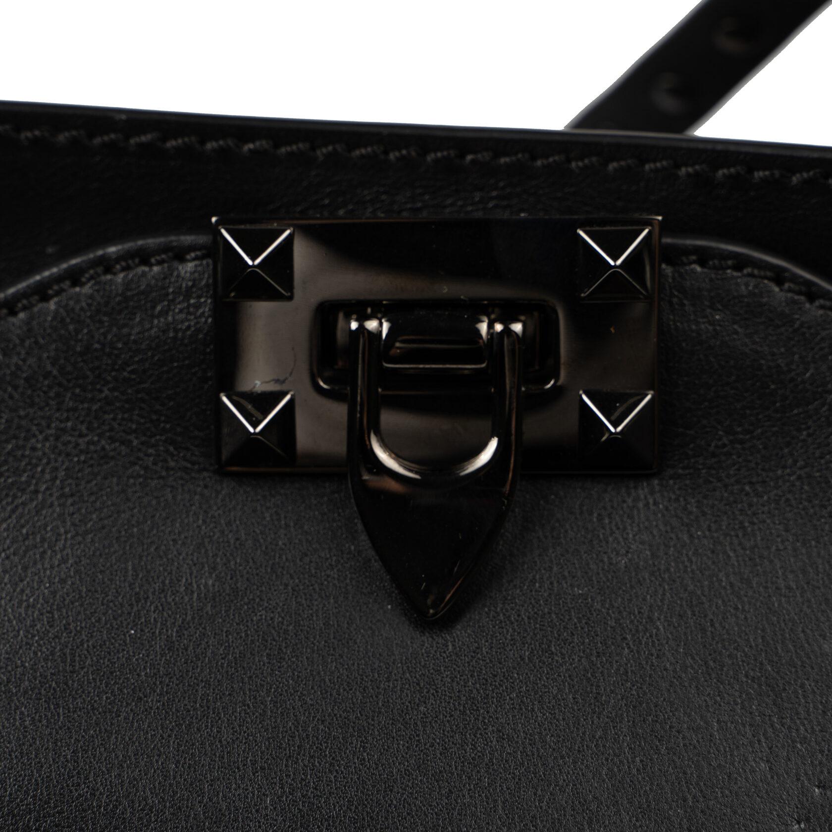 Valentino Garavani Noir Rockstud Small Bag For Sale 7