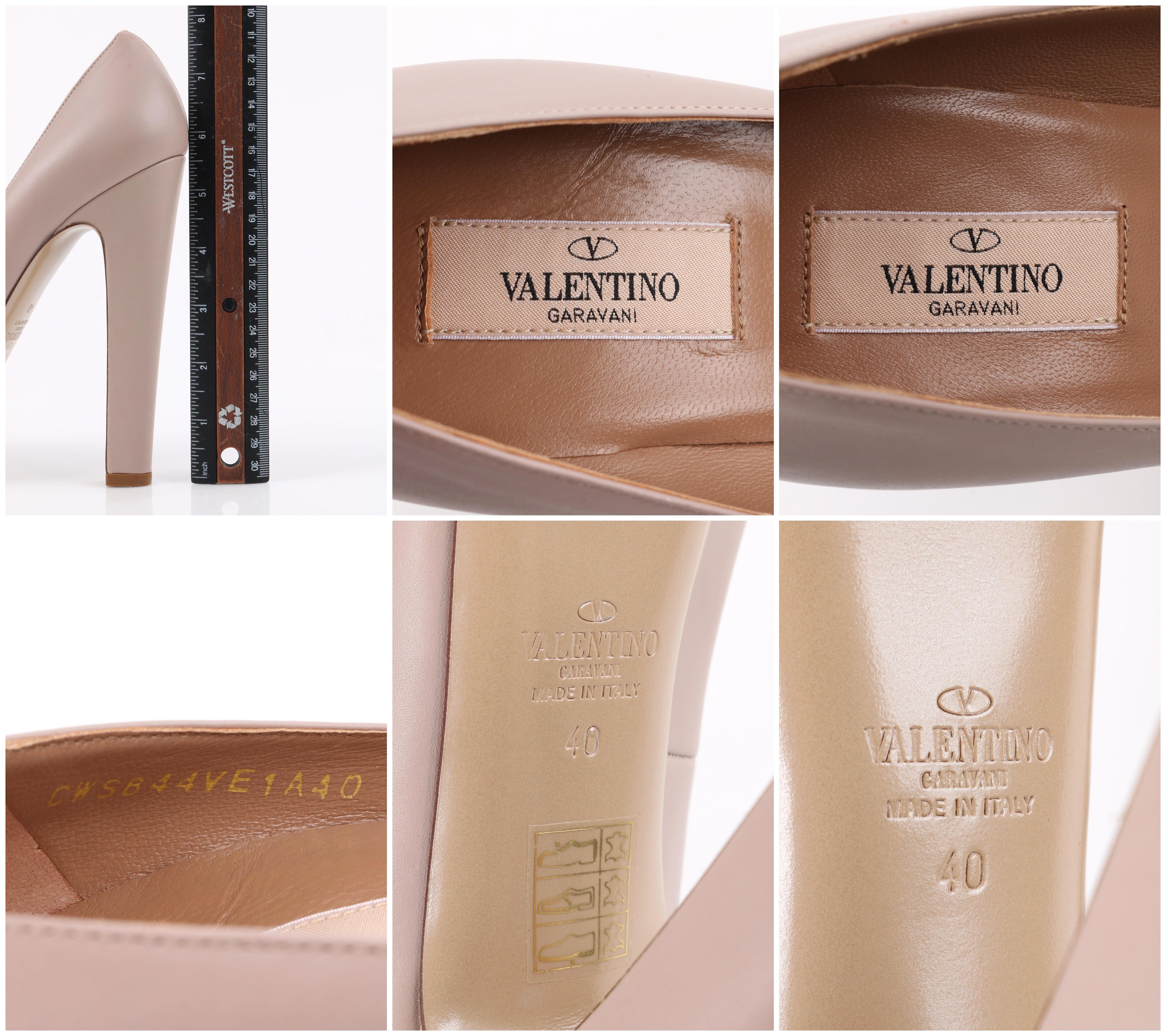 VALENTINO Garavani Nude Leather Classic Platform Pumps Heels NIB 4