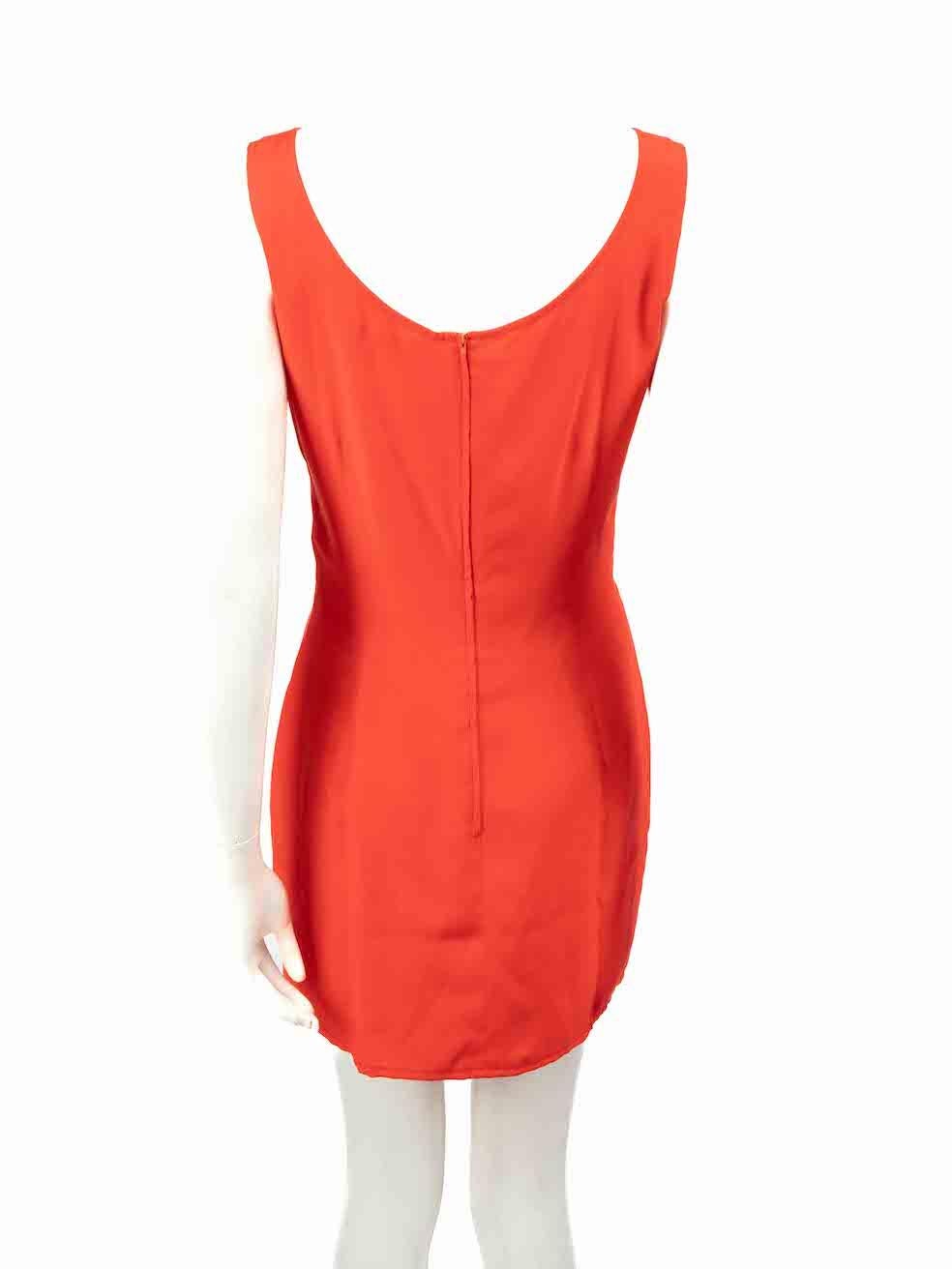 Valentino Garavani Orange Silk Sleeveless Mini Dress Size M In Excellent Condition For Sale In London, GB