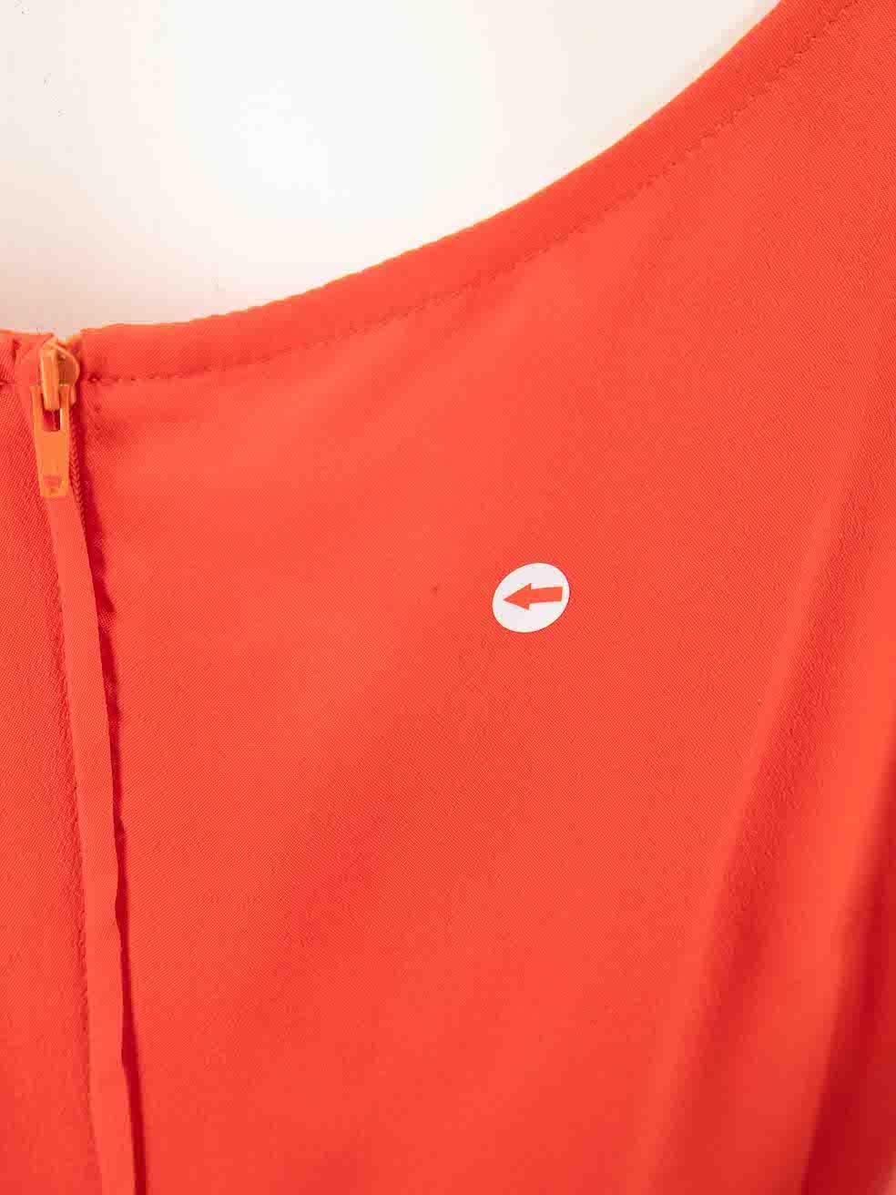 Women's Valentino Garavani Orange Silk Sleeveless Mini Dress Size M For Sale
