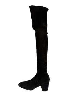 Valentino Garavani Over-the-Knee Black Suede Boots FW2017 Size 40