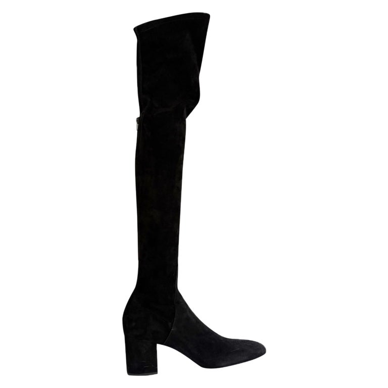 Valentino Garavani Over-the-Knee Black Suede Boots FW2017 Size 40