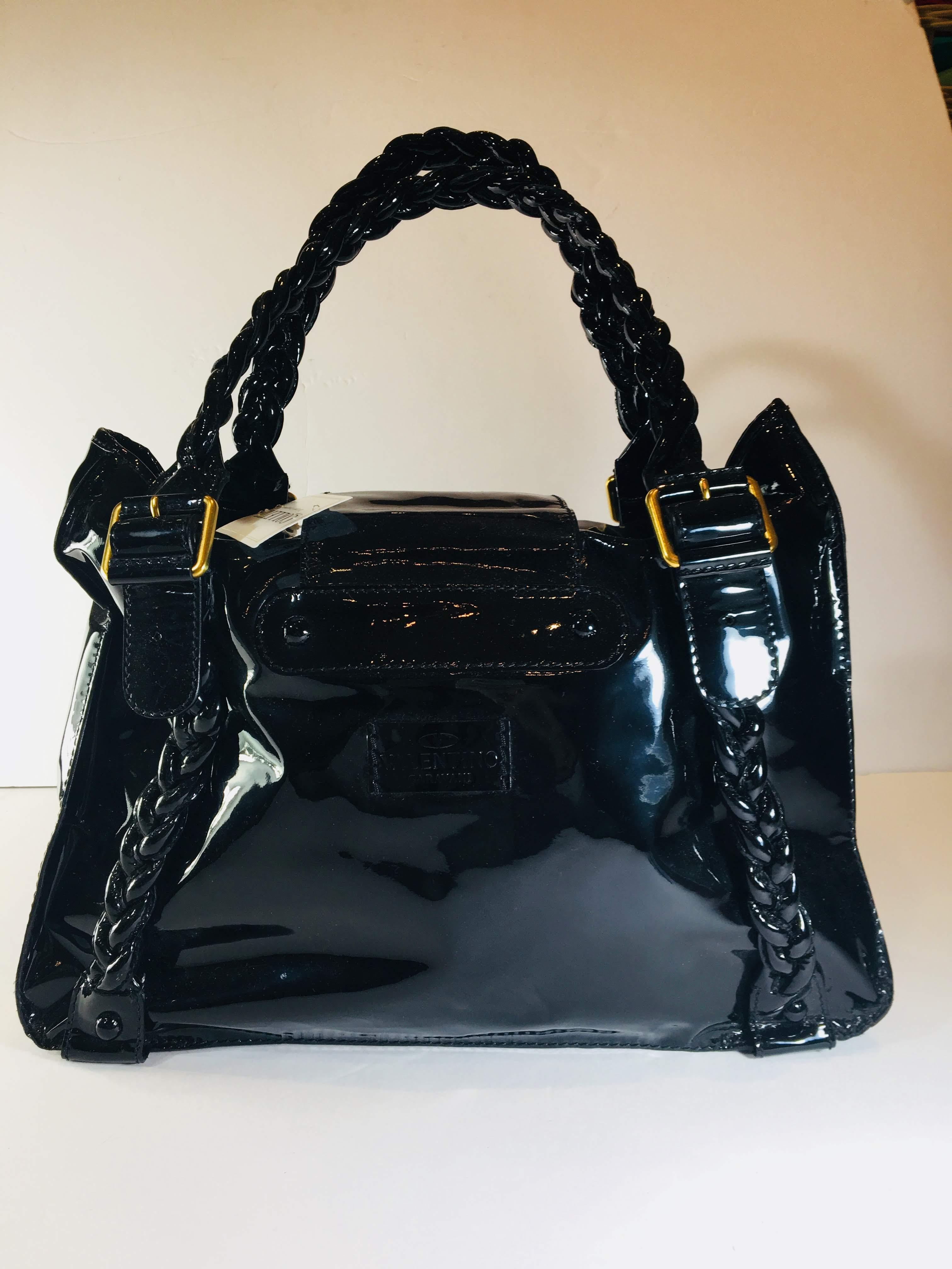 Valentino Garavani Patent Leather Shoulder Bag  2