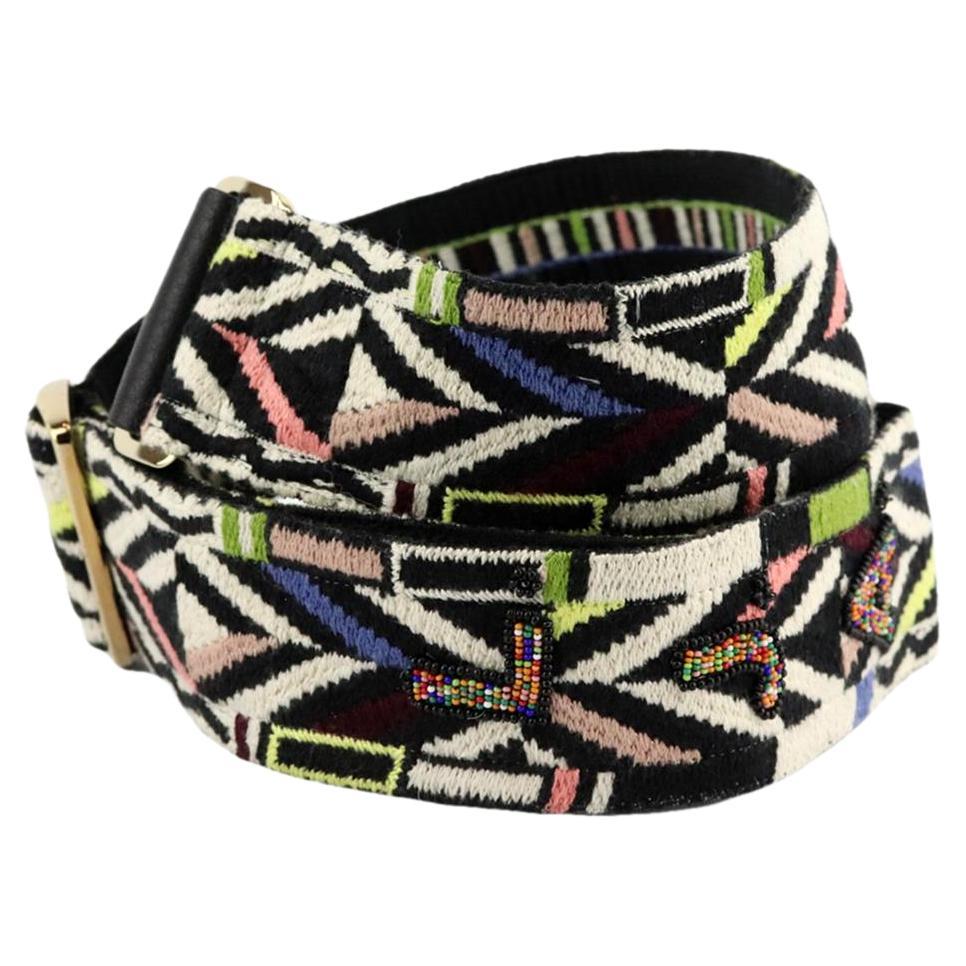 Valentino Garavani Personalised Embroidered Canvas And Leather Bag Strap