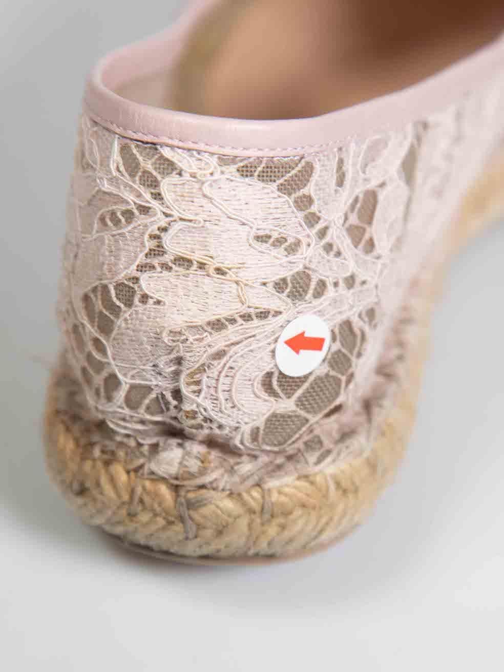 Valentino Garavani Alpargatas Slip On de encaje rosa Talla IT 37 en venta 4