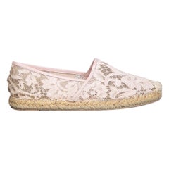 Valentino Garavani Rosa Spitze Slip On Espadrilles Größe IT 37