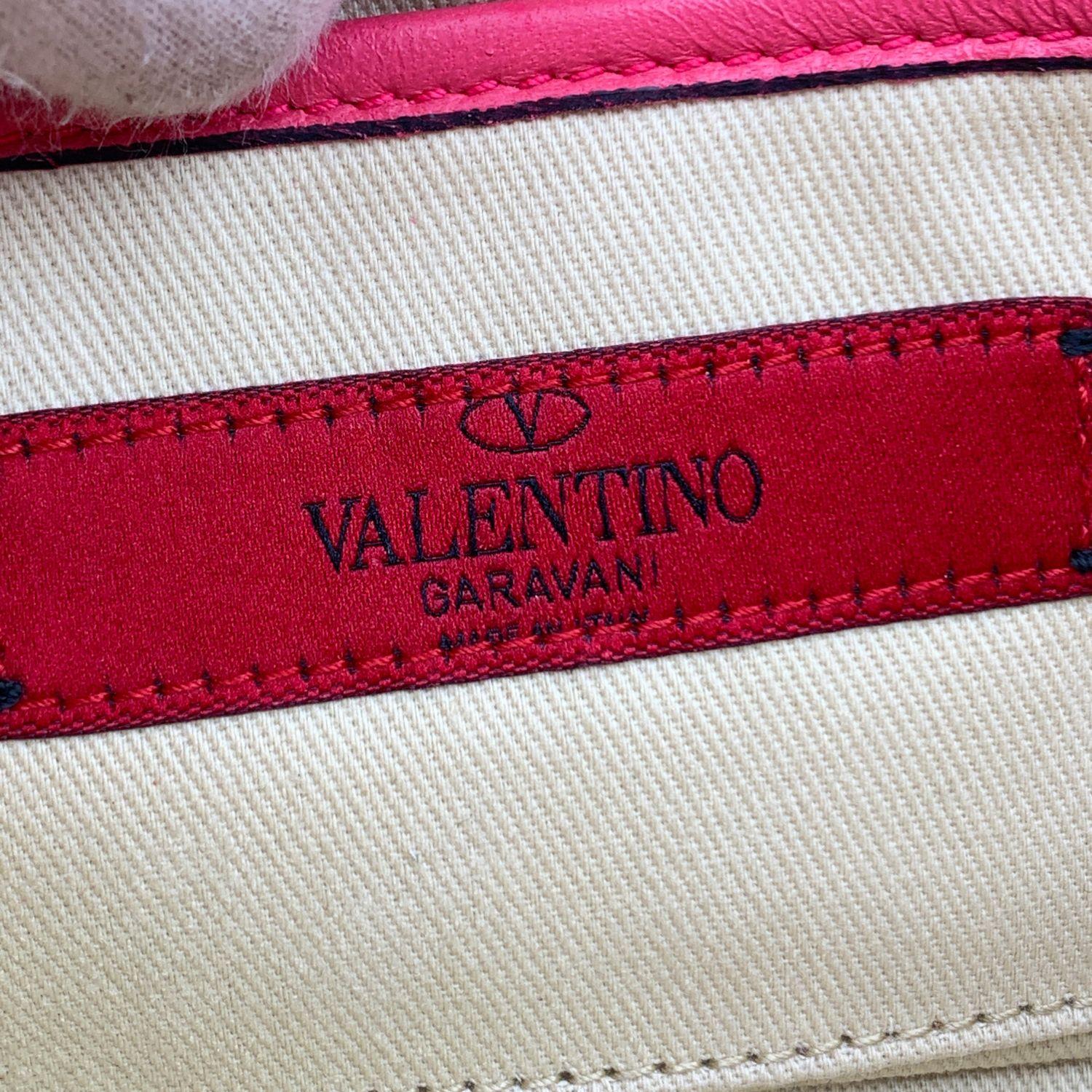 Brown Valentino Garavani Pink Leather Bow Crossbody Shoulder Bag