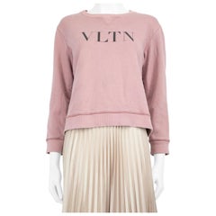 Valentino Garavani Pink Logo Print Crew Sweatshirt Size S Valentino Garavani Pink Logo Print Crew Sweatshirt Size S