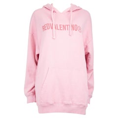 Valentino Garavani Pink Logo Print Hoodie Size M