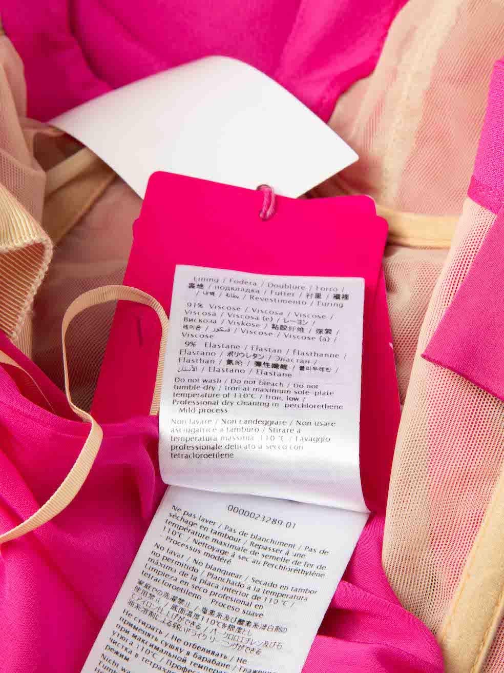 Valentino Garavani Pink PP Notched Neckline Wool Gown Size M For Sale 3