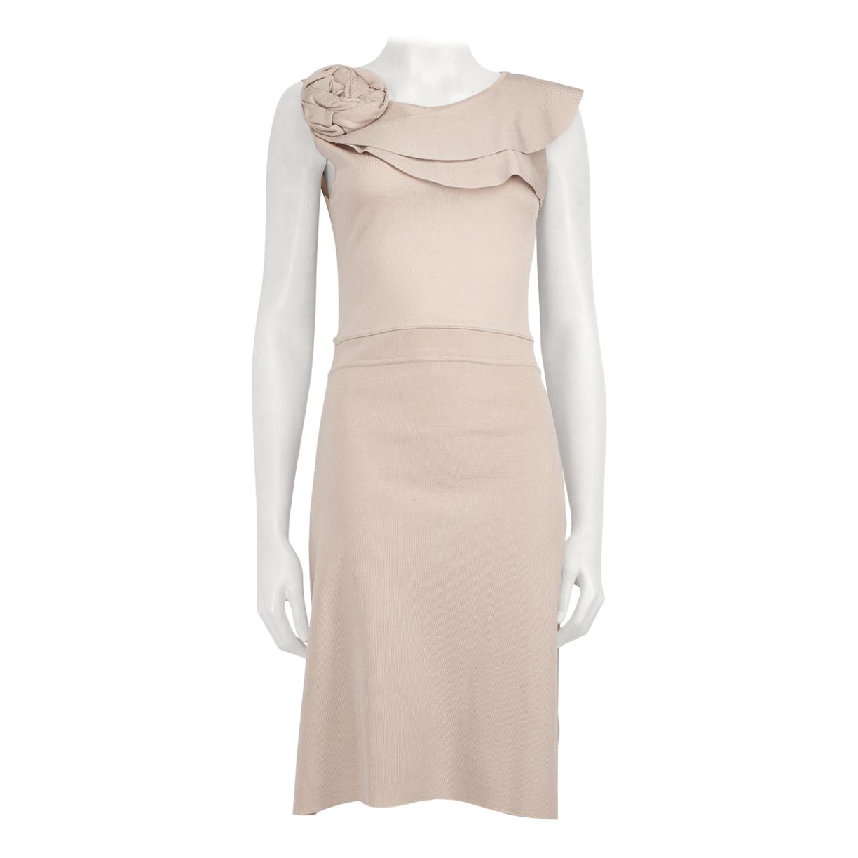 Valentino Garavani Pink Rose Detail Knee Length Dress Size M