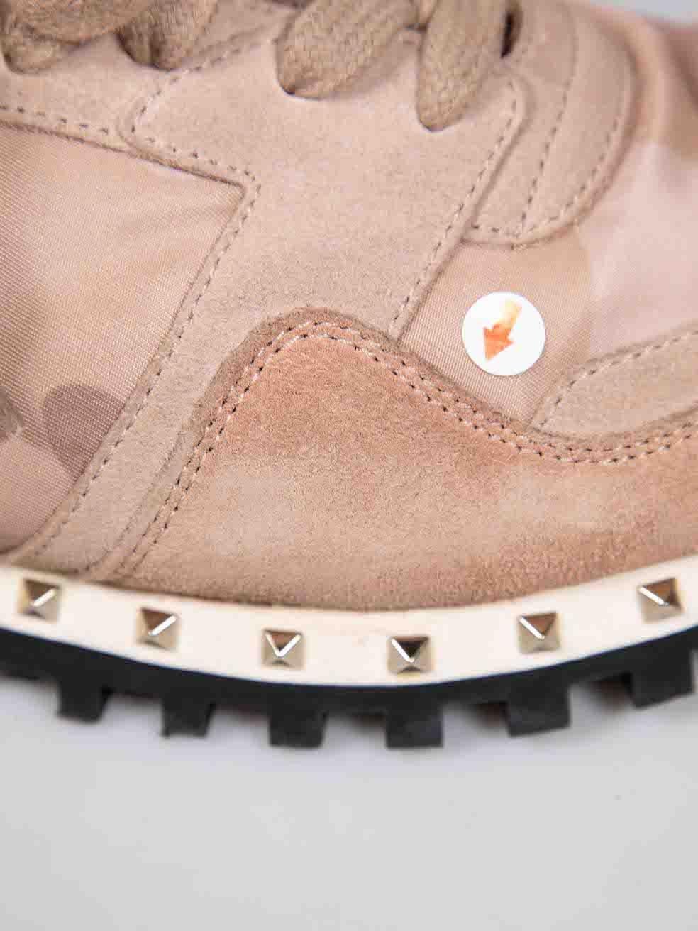 Valentino Garavani Pink Suede Rockrunner Trainers Size IT 38.5 1