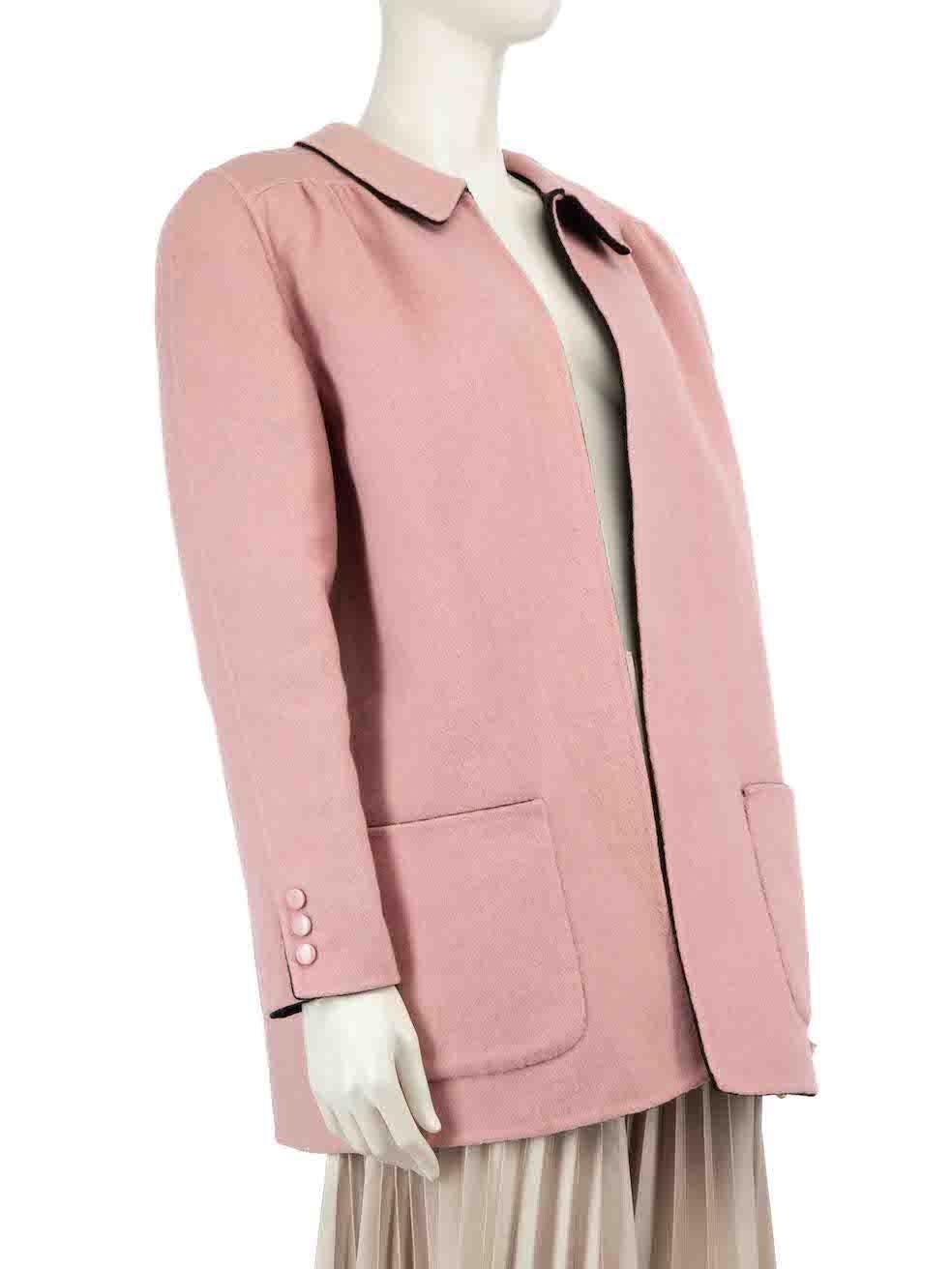 CONDITION is Good. Minor wear to the jacket is evident. Light signs of discolouration to left cuff. Loose stitching is seen to the right side pocket. The overall material is slightly bobbled. The left side pocket has been restitched. The size label
