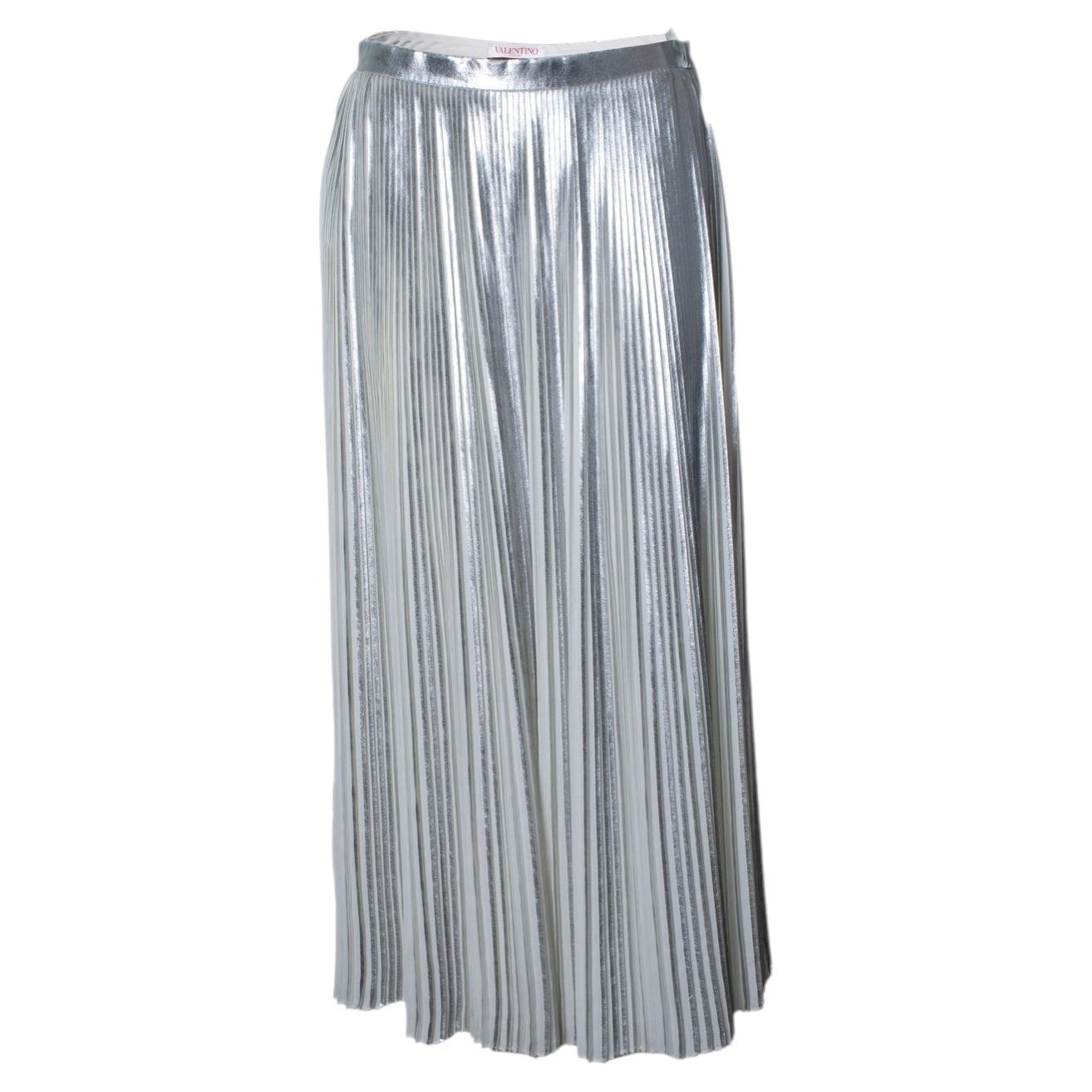 Valentino Garavani, pleated metallic maxi skirt