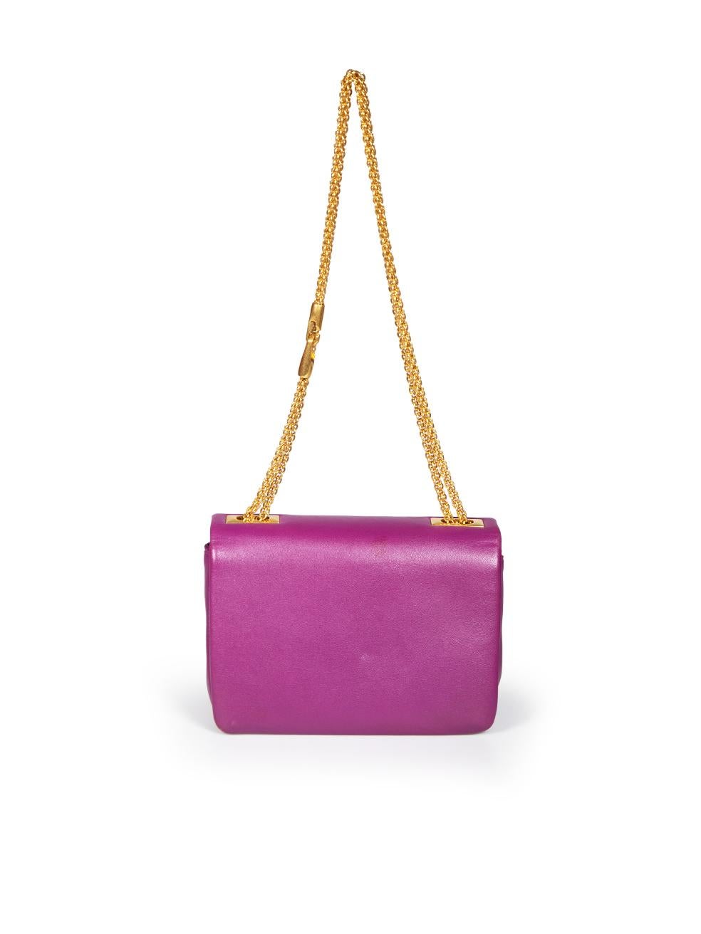 Valentino Garavani Purple Leather Rockstud Shoulder Bag In Good Condition In London, GB