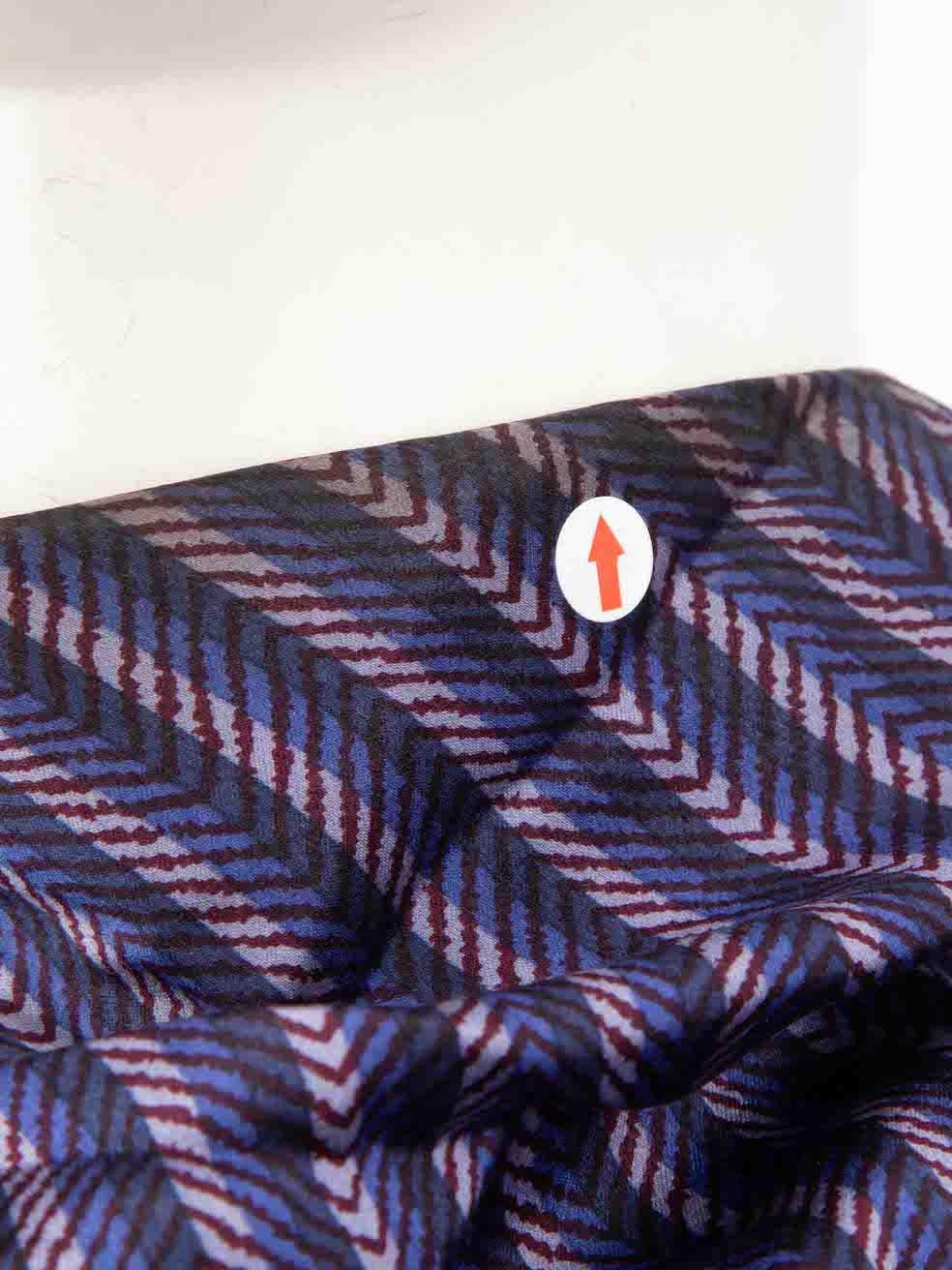 Valentino Garavani Purple Striped High Neck Blouse Size L For Sale 1