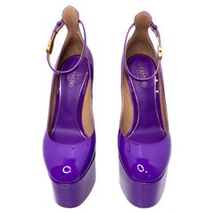 Valentino Garavani Purple Tan-Go Patent Leather Platform Pumps