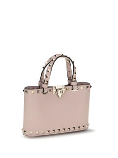 Valentino Garavani Pyramid-Stud Embellished Shoulder Bag — Pink