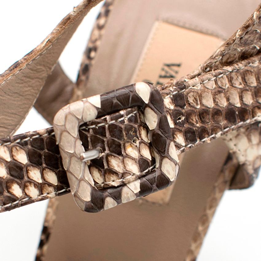 Brown Valentino Garavani Python Embellished Sandals 37 For Sale